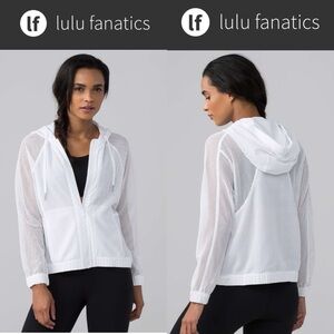 Lululemon Mesh on Mesh Jacket Sz 6 White Neutral Lightweight Spring 690